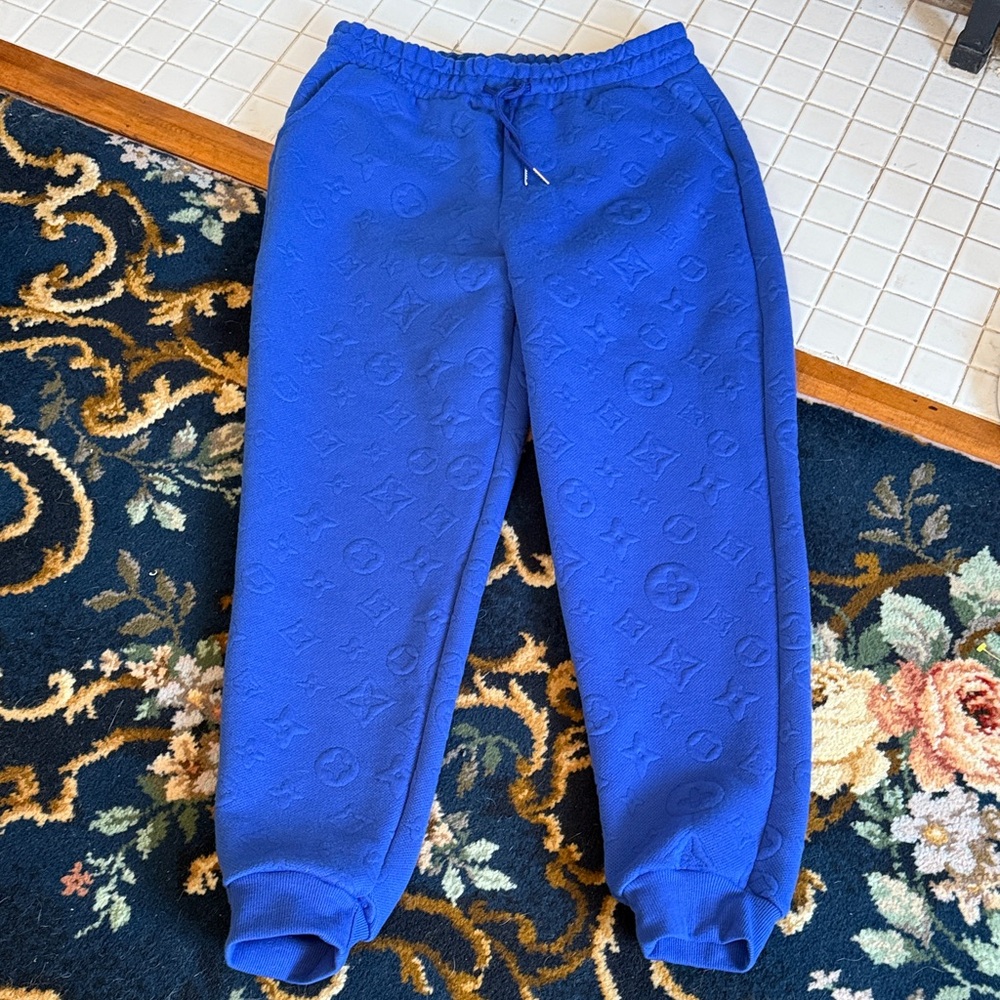 Stylish Blue Embossed Jogger Pants-never worn